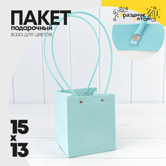 
          Пакет подарочный 15х13х13см Ваза для цветов (Голубой)