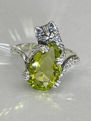 Сытый кот (кольцо из серебра)