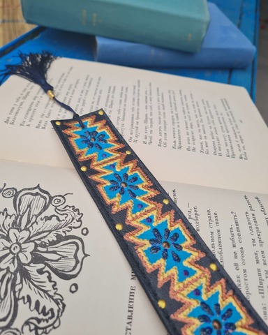 Dəri əlfəcin \  Кожаная закладка \ Leather bookmark (qara2)