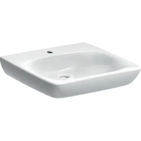 Раковина Geberit Renova Comfort, безбарьерная: B=55см, T=55см, Отверстие под смеситель=По центру, Перелив=Без, Белый