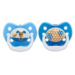 Пустышка PreVent КЛАССИК, 6-12 месяцев, с крышкой, для мальчиков набор из 2 шт. (стандарт)
