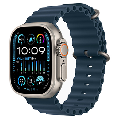 Apple Watch Ultra 2, GPS + SIM, 49 мм, корпус из титана, спортивный ремешок цвета «Синего»