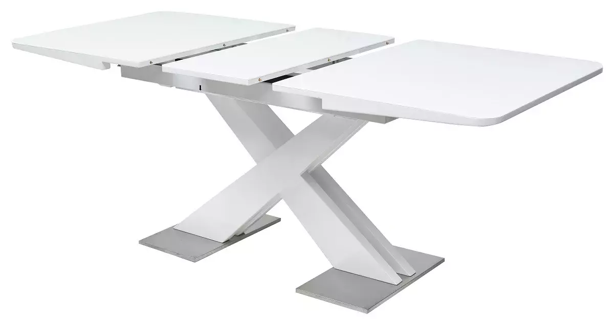 Стол CONTI 140 WHITE GLASS белый глянец М-City