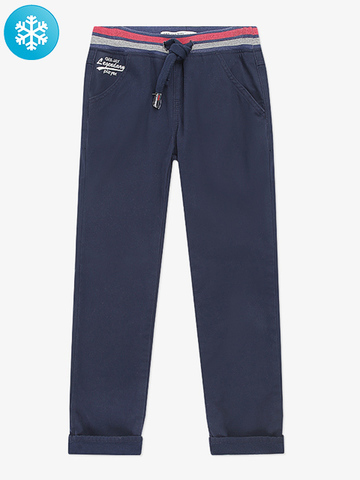 BWB000127 брюки для мальчиков утепленные, темно-синие
