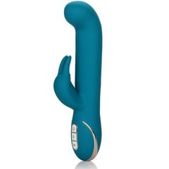 Бирюзовый вибратор с изогнутой головкой Jack Rabbit Signature Silicone Rocking 