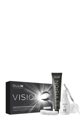 OLLIN PROFESSIONAL VISION НАБОР для окрашивания бровей и ресниц (Темный графит)