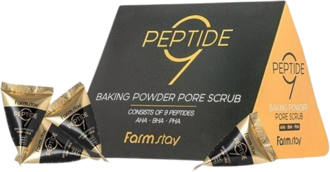 Farmstay Peptide9 Скраб в пирамидках для очищения пор с комплексом из 9 пептидов Peptide9 Baking Powder Pore Scrub