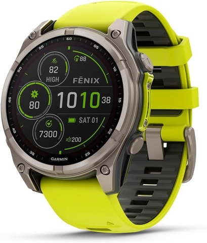 Умные часы Garmin Fenix 8 47 мм Solar Sapphire Titanium Желтый | Amp Yellow (010-02906-21)
