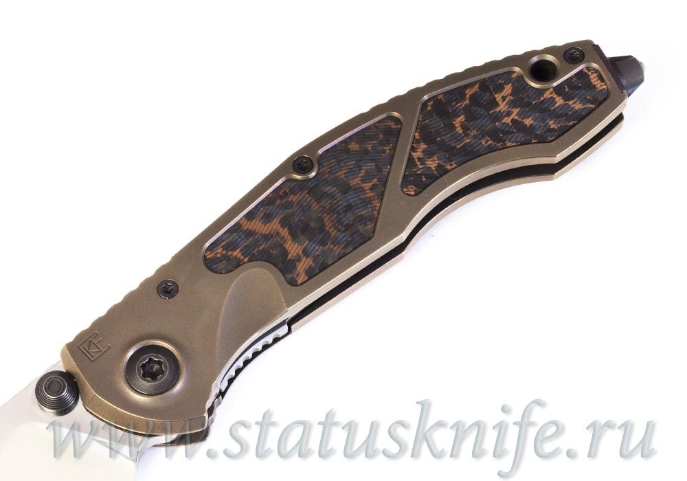 Нож CKF Sokosha One-Off (полированный дамаск, оранжевый карбон)