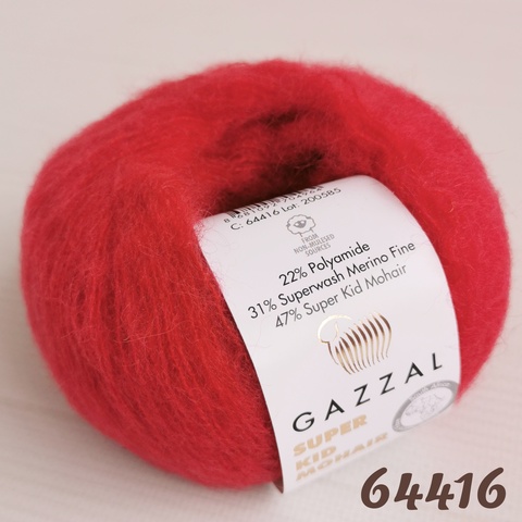 GAZZAL SUPER KID MOHAIR 64416, Красный