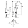 Hansgrohe 72576000 Rebris E Смеситель для раковины 210 с поворотным изливом со сливным гарнитуром хром