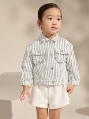 Куртка джинсовая для девочки Next AU0-068, Голубой, Белый