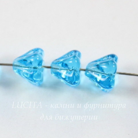 Бусина Bell Shaped Flower Колокольчик, 6х4 мм, голубая