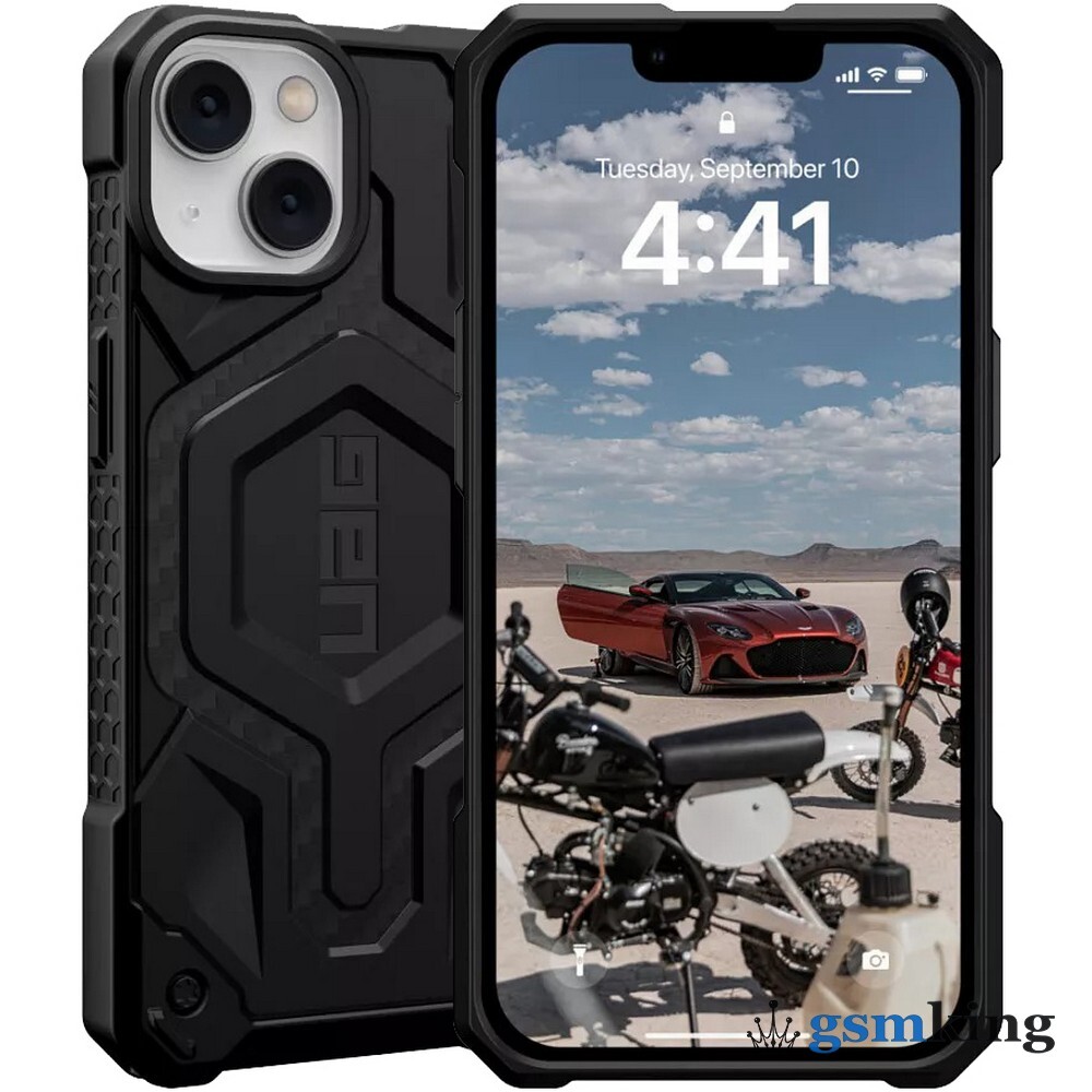 Чехол UAG Monarch Case with MagSafe for Apple iPhone 14 Carbon Fiber  (Чёрный)113161114242 - цена 5350.0 ₽.