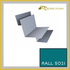 Угол внутренний (вид 2) сложный RALL 5021-Водная синь 0,45мм 2м