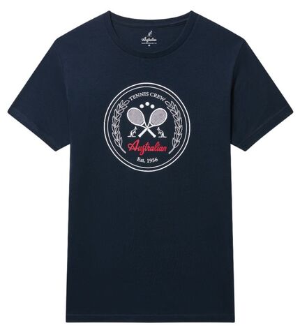 Теннисная футболка Australian Cotton Crew T-Shirt - blu navy