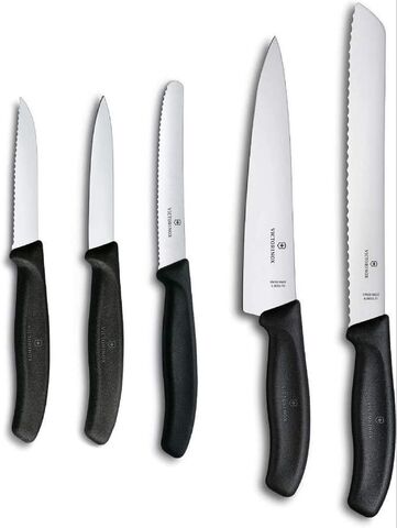 Набор ножей кухонных Victorinox Swiss Classic Kitchen, 5 штук, чёрный (6.7133.5G)