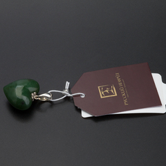 Подвеска "Сердце" из зелёного нефрита