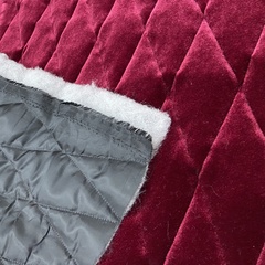 Ткань  курточная бархатная бордовая 3178