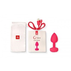 Маленькая дизайнерская анальная пробка с вибрацией Fun Toys Gplug - розовая