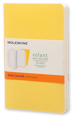 Набор 2 блокнота Moleskine Volant Pocket, цвет желтый, в линейку
