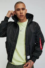 Бомбер Alpha Industries L-2B Hooded Gen II Black (Черный)