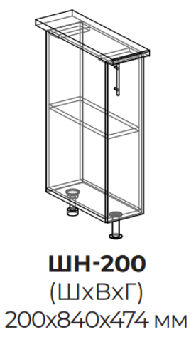 Кухня Неаполь шкаф нижний 200