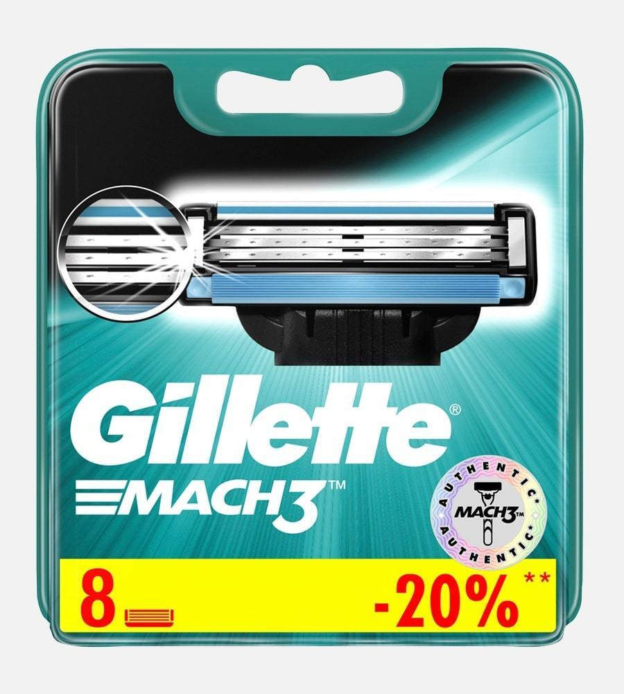 Gillette MACH3 (8 шт) кассеты. Картонная упаковка. Германия.