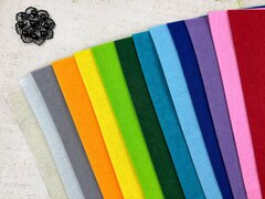 Фетр средней жесткости 2 мм, 20х30 см, 215,4 гр/м2, ассорти №1