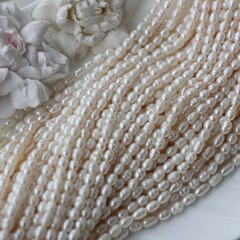 Жемчуг натуральный речной, рис, 5,7-7,2 мм, 1 нить, Ж024