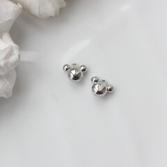 Подвеска Микки Маус 9*8 мм, родий, П051