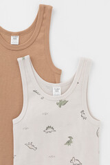 майка  для мальчика  К 1182-2уп/индийский загар,бежевый,динозаврики