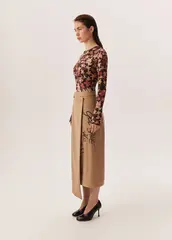 Юбка-миди GOD SAVE THE PRINCESS песочного цвета