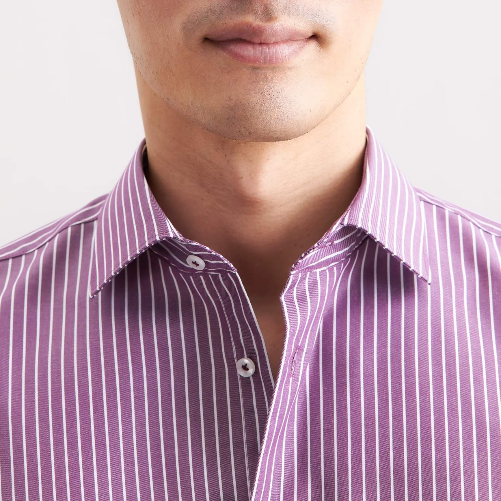 Сорочка мужская Seidensticker Regular Fit 01.845434-87 бордовая в белую полоску