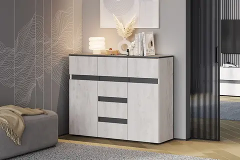 Комод Мрия бетон пайн светлый / графит