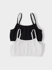 набор майка-топ  для девочки  К 1197-2уп/белый,черный