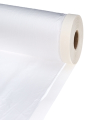 Плёнка защитная с клейкой малярной лентой, прозрачная, HDPE, рулон 2,1х25м, толщина 8мкм (РемоКолор) 09-0-021