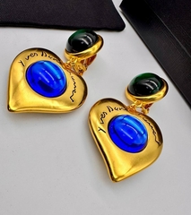 Серьги клипсы из латуни YSL