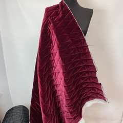 Ткань  курточная бархатная бордовая 3178