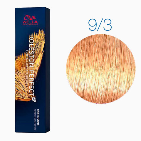 Wella Koleston Rich Naturals 9/3 (Очень светлый блонд золотистый Кленовый сироп) - Стойкая краска для волос