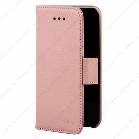 Чехол-книжка Melkco для iPhone SE/ 5s/ 5C/ 5 Leather Case Wallet Book Type (Pink LC)