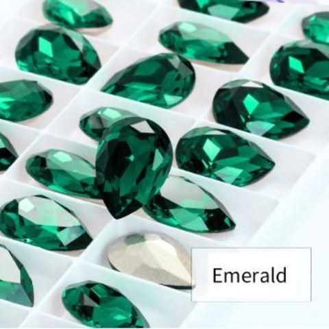 Кристалл премиум, цвет Emerald, размер 10х14 мм