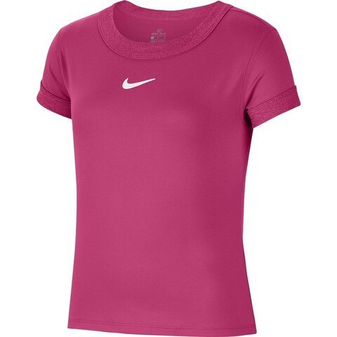 Футболка для девочек NIKE COURT DRY TOP Vivid Pink/White