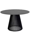фото 2 Стол TERNI 120 MATT BLACK MARBLE SOLID CERAMIC Черный мрамор матовый, керамика /Черн.каркас, DISAUR на profcook.ru