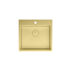 Lemark 9938110 JANGA 540 Мойка кухонная из нерж.стали цвет:светлое золото, в комплекте крепеж, арматура сливная с прямоуг.переливом, сифон фото