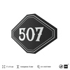 Номерок на дверь квартиры 507, для кабинета, офиса, шильдик 9 х 7 см, черный, Айдентика Технолоджи