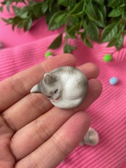 Кошка, котенок, киска, реалистичные, фигурки декоративные, 2,5-3,5 см, кукольные миниатюры, набор 3 шт.