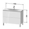 Duravit L-Cube Тумба напольная под раковину # 234410, 2 ящика, 704x1020x481мм, цвет White High Gloss LC659802222