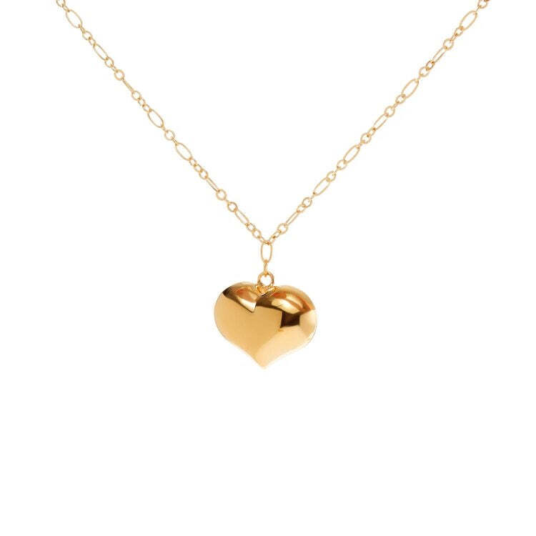 HOLLY JUNE Колье Gold Big Heart Chain Necklace amaiyllis 14k gold peach heart gold necklace snake bone chain clavicle chain necklace for women boho summer jewellry