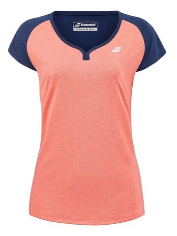 Женская теннисная футболка Babolat Play Cap Sleeve Top Women - fluo strike/estate blue